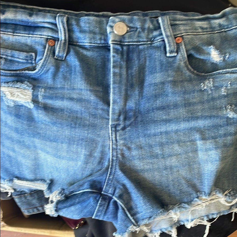 Denim Blue Distressed Women's Shorts